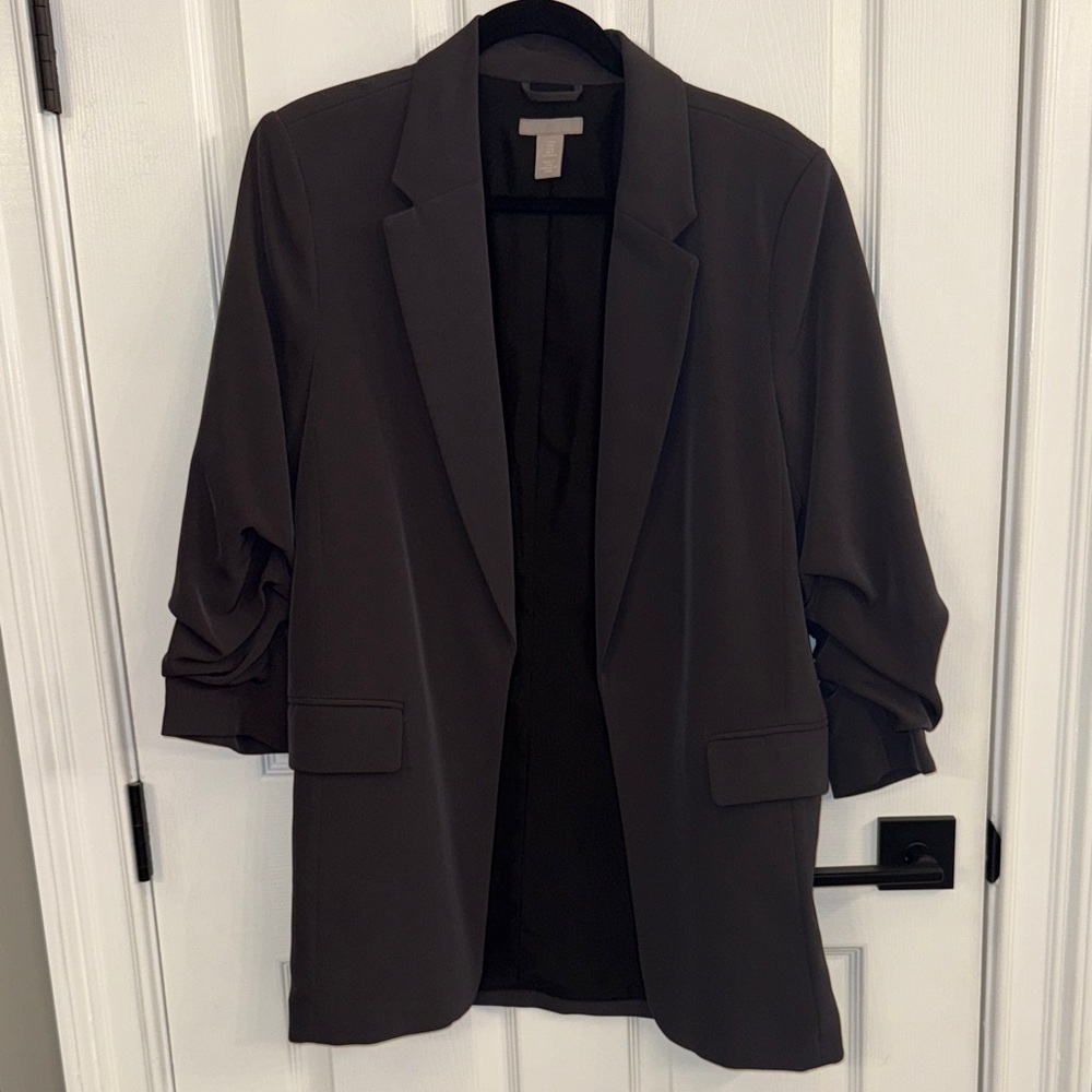 Elegant Dark Grey H&M Oversized Women's Blazer